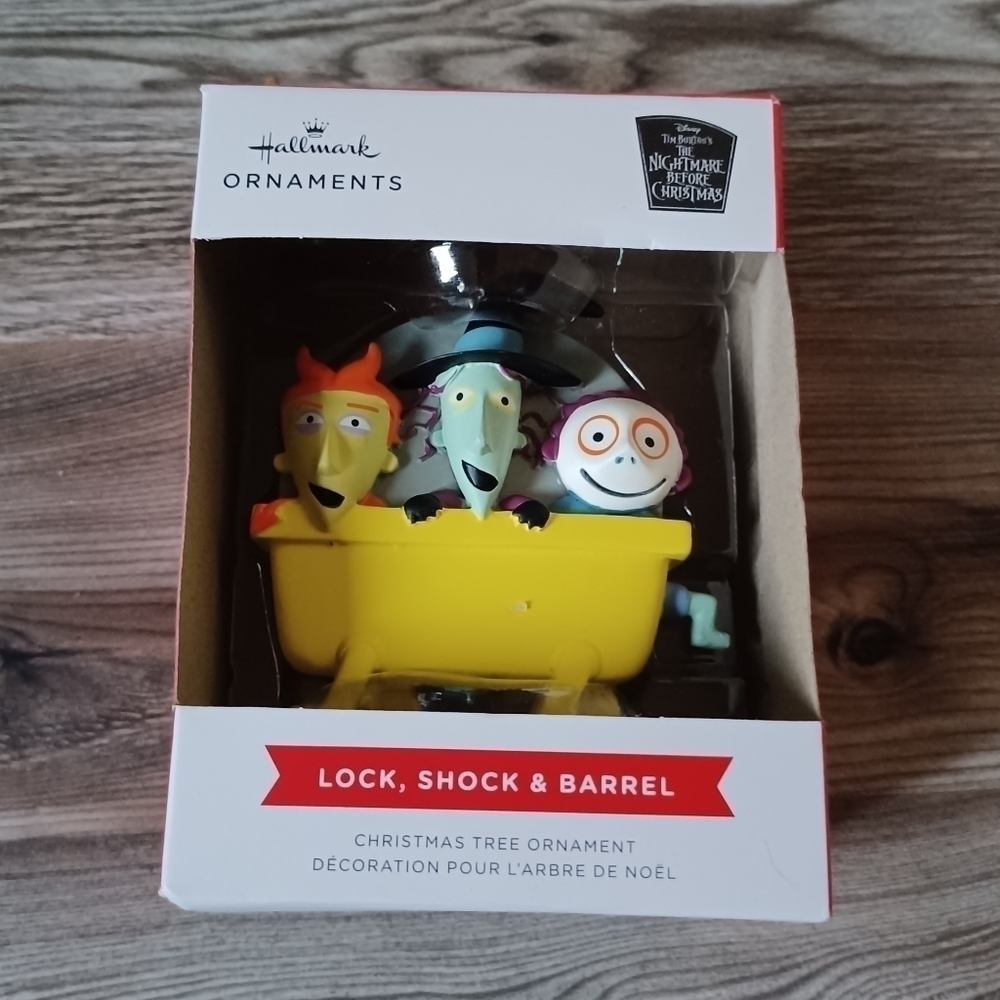 Hallmark Ornament Nightmare before Christmas Lock, Shock, and Barrel
